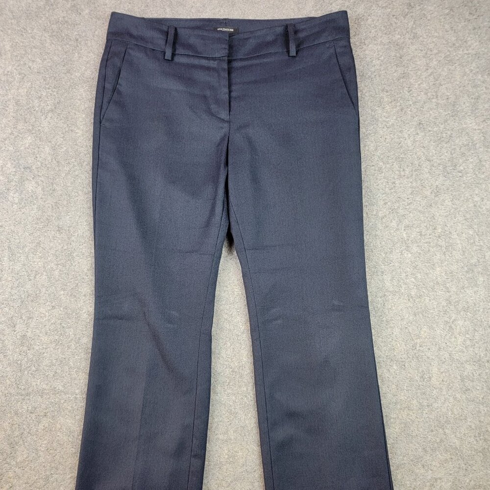 Ann Taylor Pants Womens 0P Navy Signature Straight Leg Lined Stretch Career